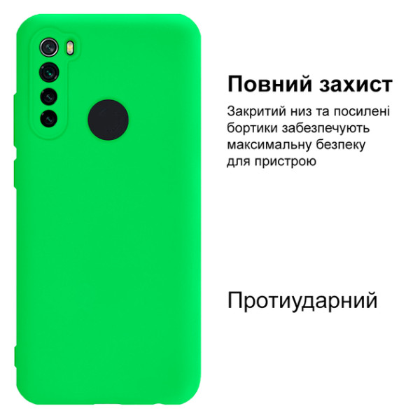 Силіконовий чохол для Xiaomi Redmi Note 8T Silicone Case Full Neon Green