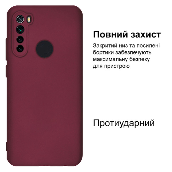 Силиконовый чехол для Xiaomi Redmi Note 8T Silicone Case Marsala