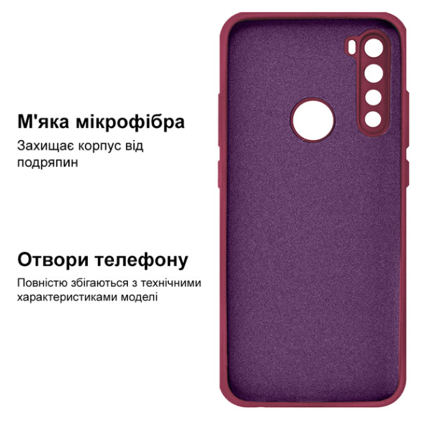 Силиконовый чехол для Xiaomi Redmi Note 8T Silicone Case Marsala