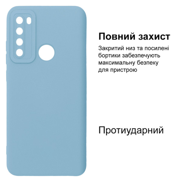 Силиконовый чехол для Xiaomi Redmi Note 8T Silicone Case Небесно-голубой