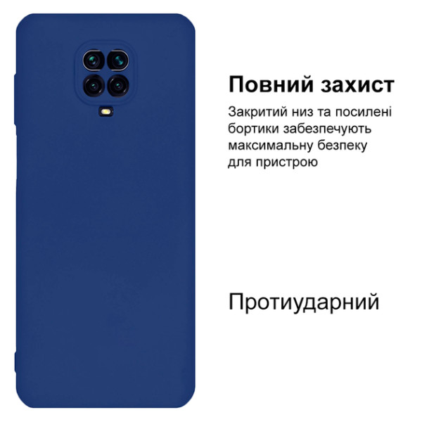 Силиконовый чехол для Xiaomi Redmi Note 9 Pro/ Note 9S Silicone Case Full Dark Blue