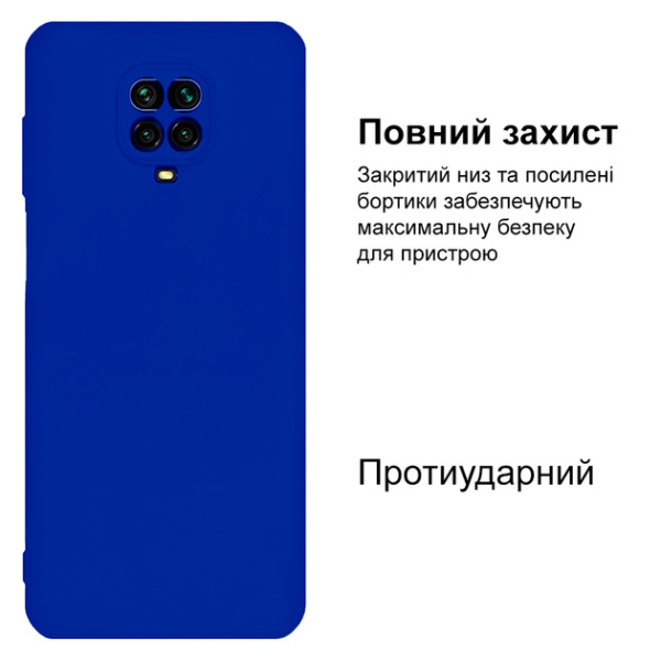 Силиконовый чехол для Xiaomi Redmi Note 9 Pro/ Note 9S Silicone Case Full Neon Blue