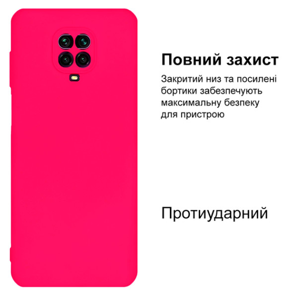 Силіконовий чохол для Xiaomi Redmi Note 9 Pro/ Note 9S Silicone Case Full Shiny Pink