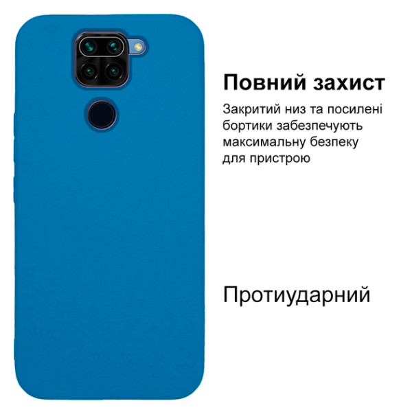 Силиконовый чехол для Xiaomi Redmi Note 9 Silicone Case Full Azure