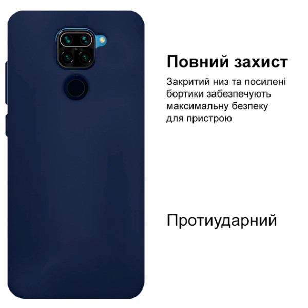 Силиконовый чехол для Xiaomi Redmi Note 9 Silicone Case Full Dark Blue