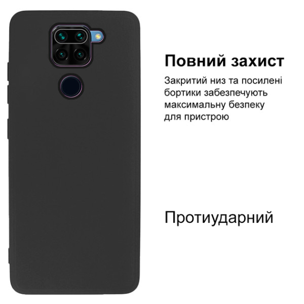 Силиконовый чехол для Xiaomi Redmi Note 9 Silicone Case Full Dark Grey