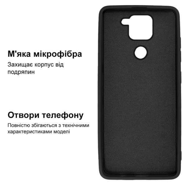 Силиконовый чехол для Xiaomi Redmi Note 9 Silicone Case Full Dark Grey