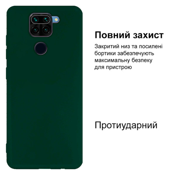 Силиконовый чехол для Xiaomi Redmi Note 9 Silicone Case Full Forest Green