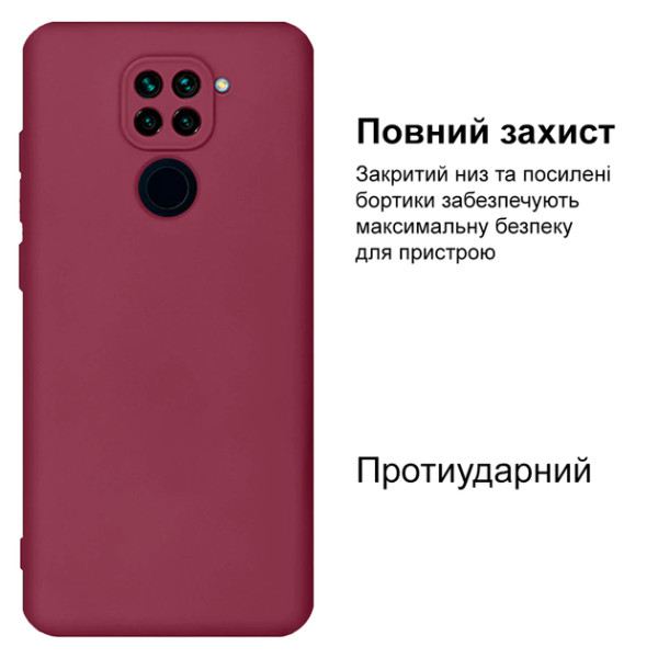 Силіконовий чохол для Xiaomi Redmi Note 9 Silicone Case Full Marsala