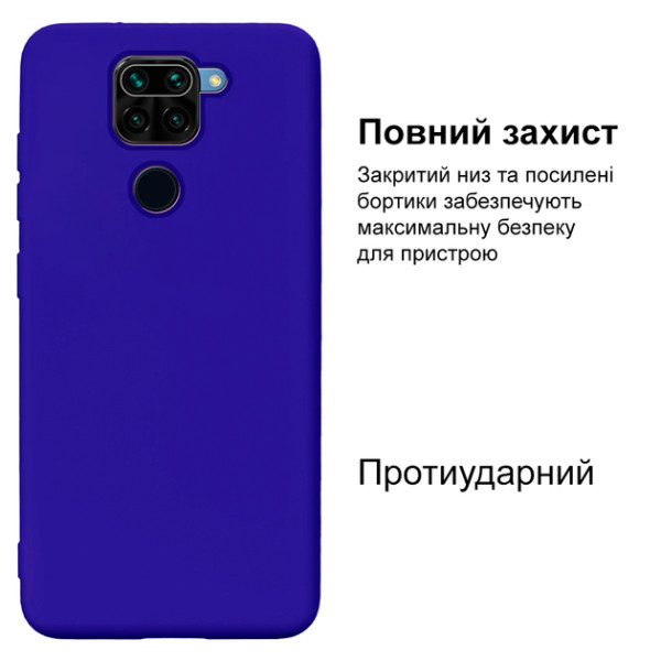 Силіконовий чохол для Xiaomi Redmi Note 9 Silicone Case Full Neon Blue