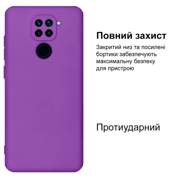 Силиконовый чехол для Xiaomi Redmi Note 9 Silicone Case Full Purple