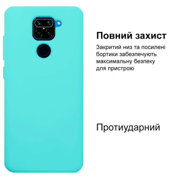 Силиконовый чехол для Xiaomi Redmi Note 9 Silicone Case Full Sea Blue