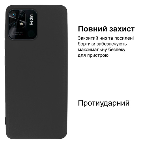 Силіконовий чохол для Xiaomi Redmi 10C Silicone Case Full Dark Grey