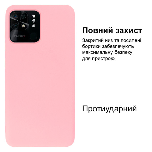 Силіконовий чохол для Xiaomi Redmi 10C Silicone Case Full Light Pink