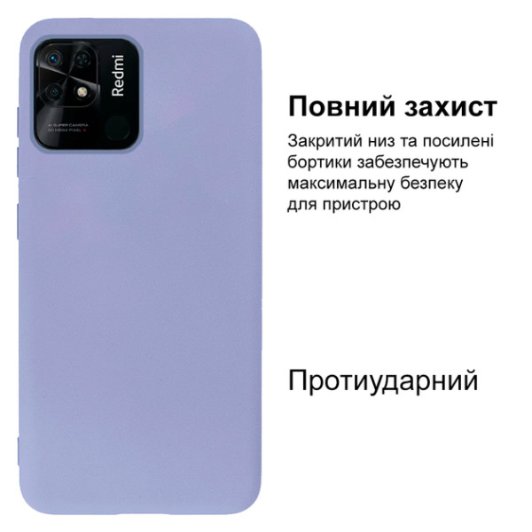 Силіконовий чохол для Xiaomi Redmi 10C Silicone Case Full Light Purple