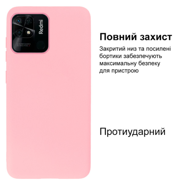 Силіконовий чохол для Xiaomi Redmi 10C Silicone Case Full Pink
