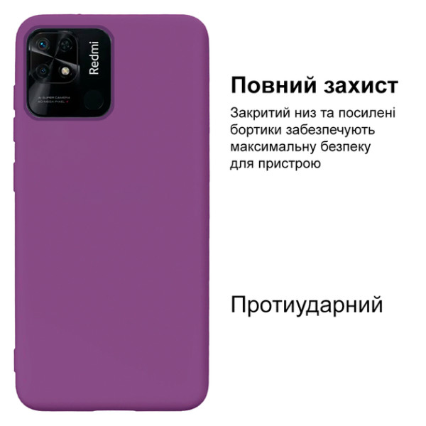 Силіконовий чохол для Xiaomi Redmi 10C Silicone Case Full Purple