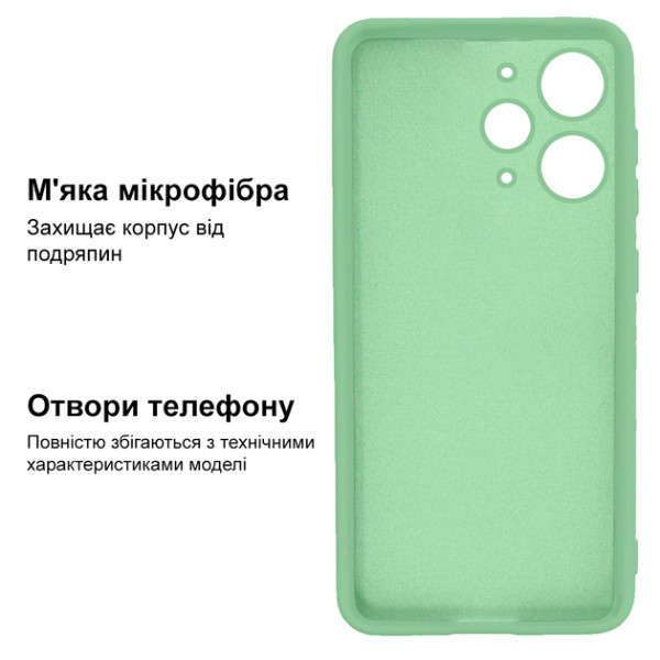 Силиконовый чехол для Xiaomi Redmi 12 Silicone Case Full Mint