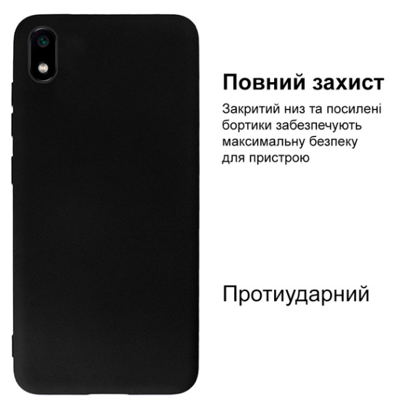 Силиконовый чехол для Xiaomi Redmi 7A Silicone Case Full Black