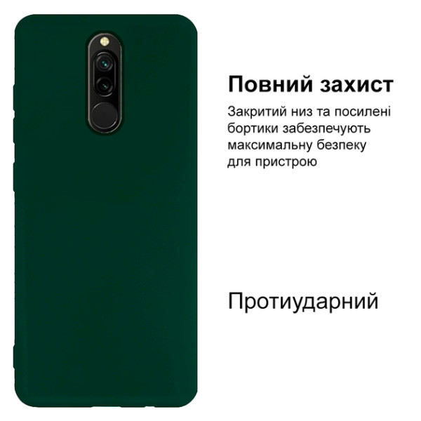 Силиконовый чехол для Xiaomi Redmi 8 Silicone Case Full Forest Green