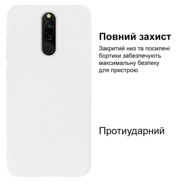 Силиконовый чехол для Xiaomi Redmi 8 Silicone Case Full White