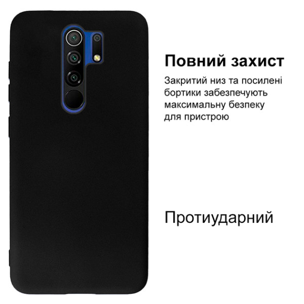 Силиконовый чехол для Xiaomi Redmi 9 Silicone Case Full Black