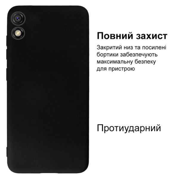 Силиконовый чехол для Xiaomi Redmi 9A Silicone Case Full Black