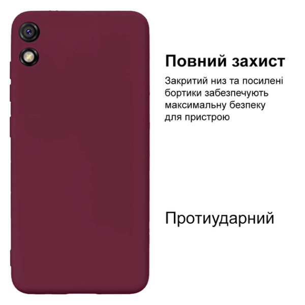 Силіконовий чохол для Xiaomi Redmi 9A Silicone Case Full Marsala