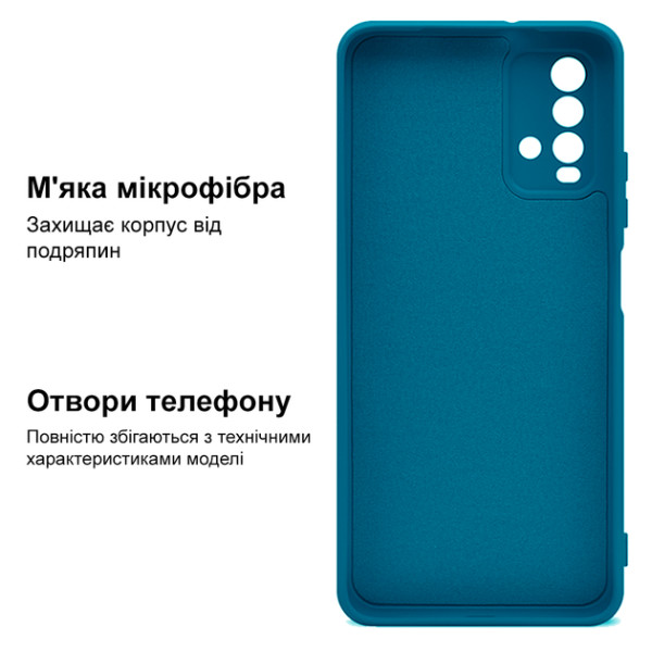 Силиконовый чехол для Xiaomi Redmi 9T Silicone Case Full Azure