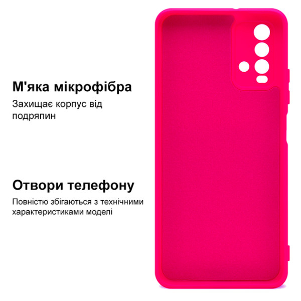 Силіконовий чохол для Xiaomi Redmi 9T Silicone Case Full Shiny Pink