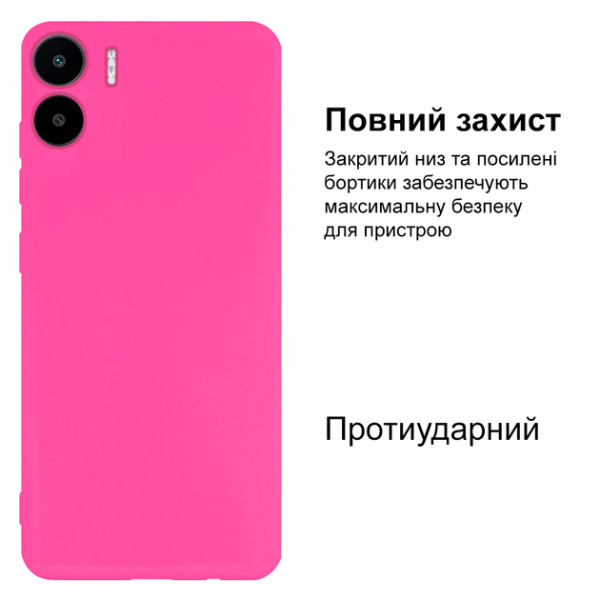 Силиконовый чехол для Xiaomi Redmi A1/A2 Silicone Case Full Shiny Pink