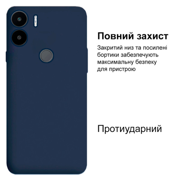 Силиконовый чехол для Xiaomi Redmi A1 Plus Silicone Case Full Dark Blue