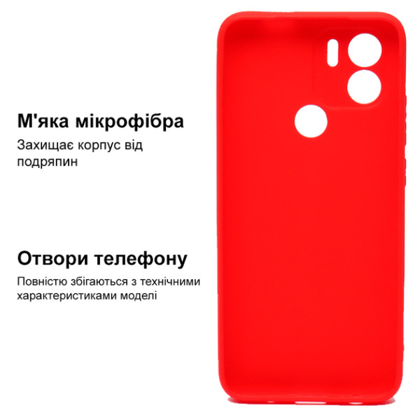 Силиконовый чехол для Xiaomi Redmi A1 Plus Silicone Case Full Red