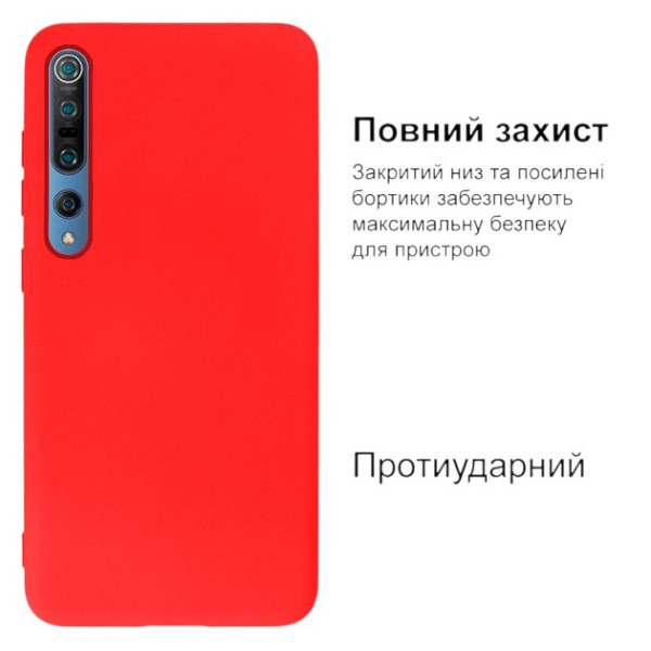 Силиконовый чехол для Xiaomi Mi 10 Silicone Case Full Red