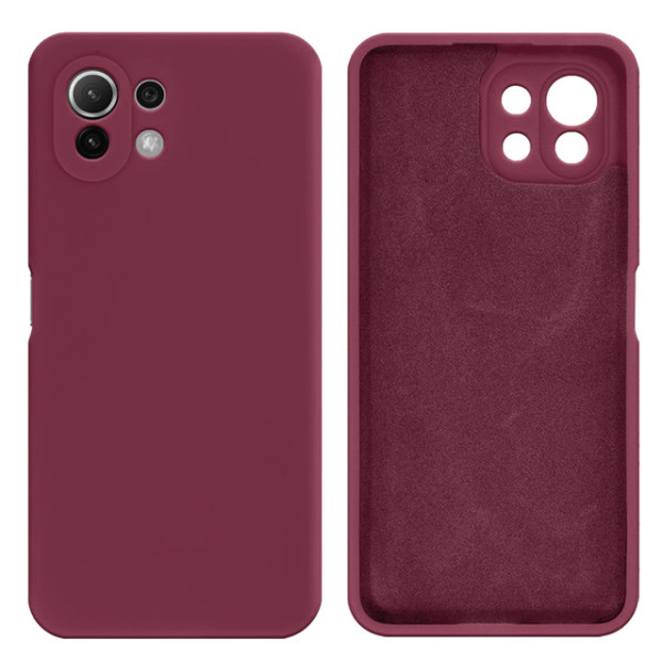 Силиконовый чехол для Xiaomi Mi 11 Lite Silicone Case Full Marsala