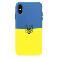 Чохол Apple Silicone Case для iPhone Xs Max Print Ukainian Flag