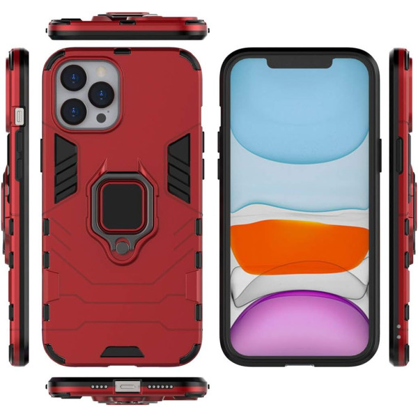 Протиударний чохол Transformer Ring for Magnet для Apple iPhone 12 Pro Max Red