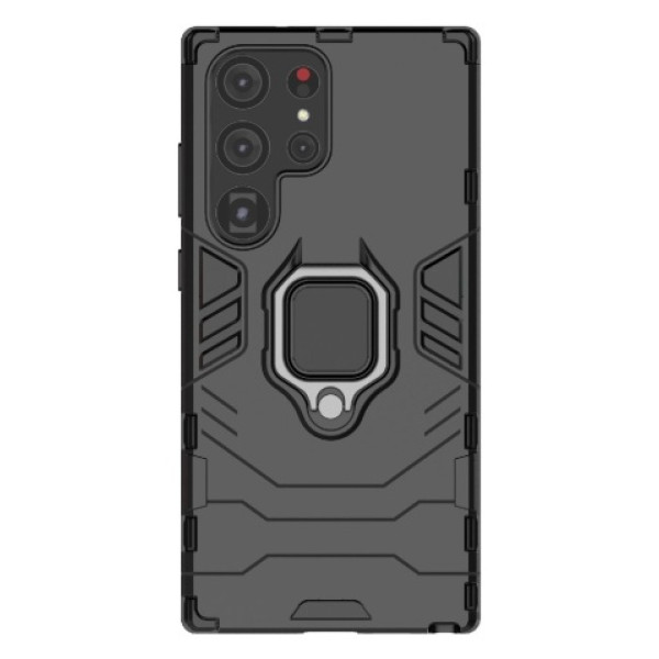 Противоударный чехол Transformer Ring for Magnet для Samsung Galaxy S23 Ultra Black