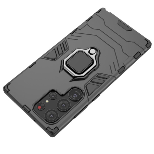 Противоударный чехол Transformer Ring for Magnet для Samsung Galaxy S23 Ultra Black