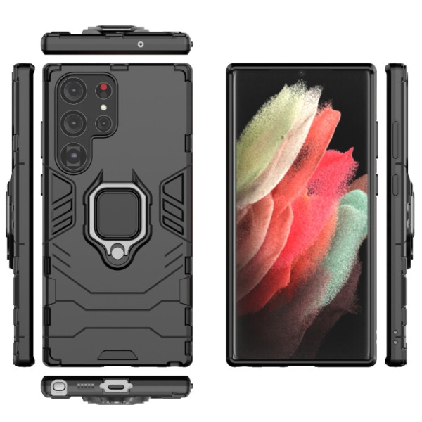 Противоударный чехол Transformer Ring for Magnet для Samsung Galaxy S23 Ultra Black