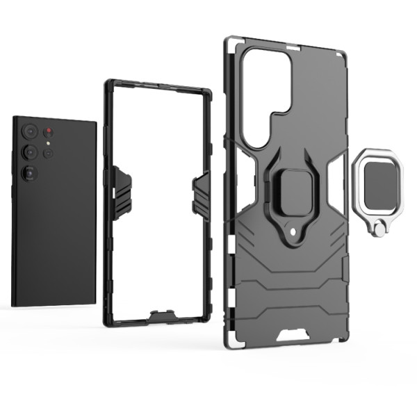 Противоударный чехол Transformer Ring for Magnet для Samsung Galaxy S23 Ultra Black