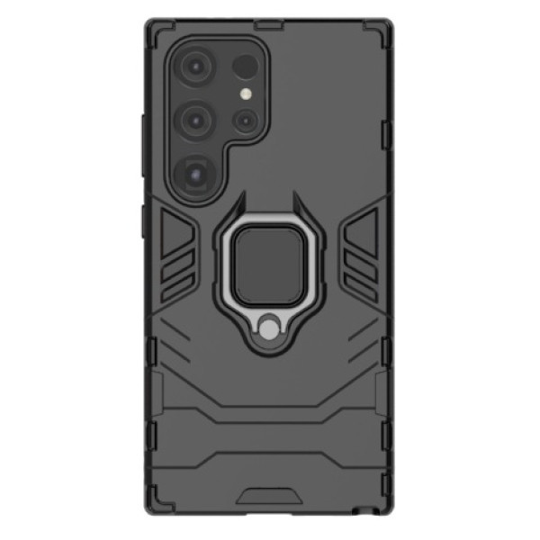 Противоударный чехол Transformer Ring for Magnet для Samsung Galaxy S24 Ultra Black