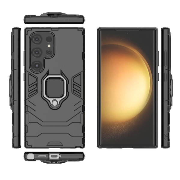 Противоударный чехол Transformer Ring for Magnet для Samsung Galaxy S24 Ultra Black