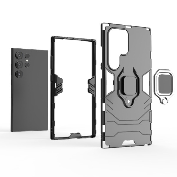 Противоударный чехол Transformer Ring for Magnet для Samsung Galaxy S24 Ultra Black