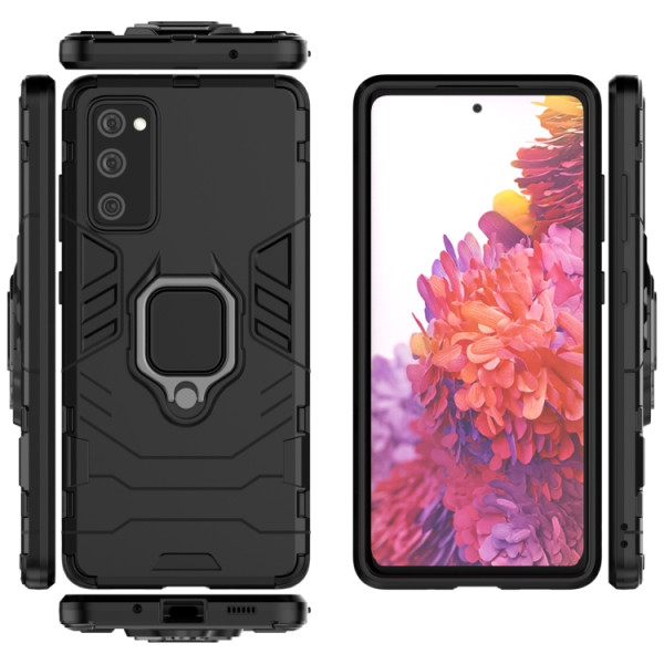Противоударный чехол Transformer Ring for Magnet для Samsung Galaxy S20 FE / S20 Lite Black