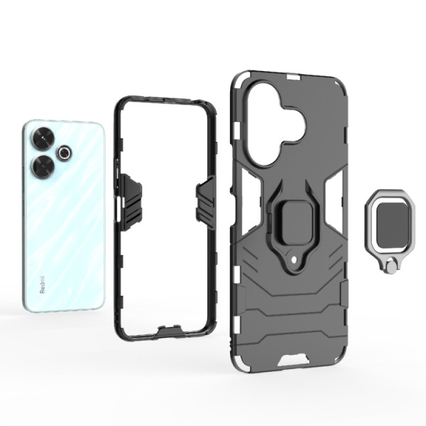 Протиударний чохол Transformer Ring for Magnet для Xiaomi Redmi 13 4G / Xiaomi Poco M6 4G Black