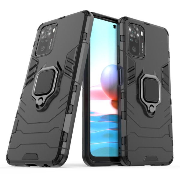 Противоударный чехол Transformer Ring for Magnet для Xiaomi Redmi Note 10 4G / Redmi Note 10s / Poco M5s Black