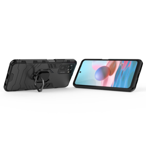 Противоударный чехол Transformer Ring for Magnet для Xiaomi Redmi Note 10 4G / Redmi Note 10s / Poco M5s Black
