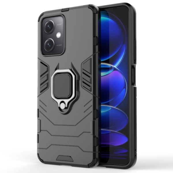 Противоударный чехол Transformer Ring for Magnet для Xiaomi Redmi Note 12 5G / Poco X5 5G Black