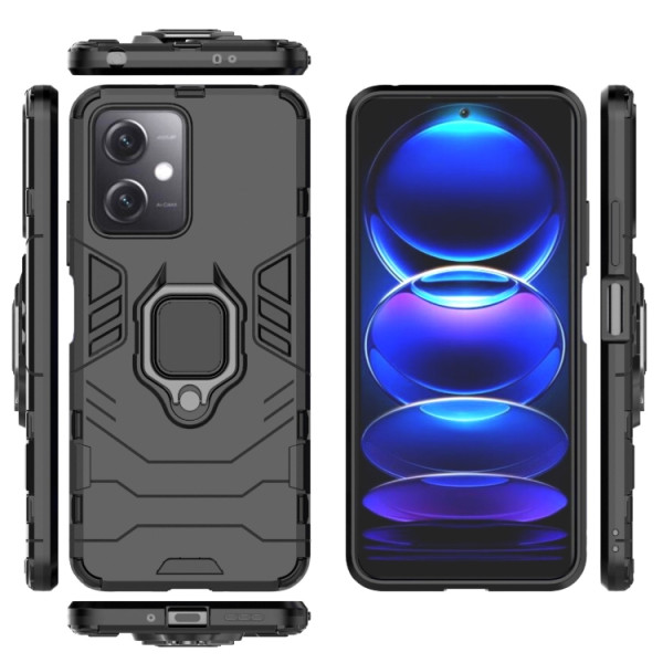 Противоударный чехол Transformer Ring for Magnet для Xiaomi Redmi Note 12 5G / Poco X5 5G Black